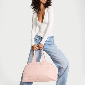 Victoria's Secret Quilted Duffle Bag Pink Zinc, Large Size, New w/Tags